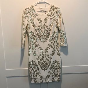 White and Gold sparkly dress